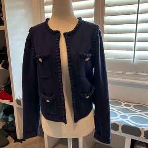 Women's Navy Jacket- woolen knit- J crew